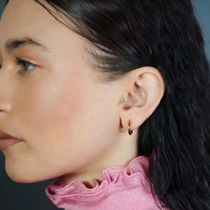 14K Solid Gold Leaf Branch Flat Back Earring | Real Gold Tree Leaf Conch Earring, Helix & Tragus Piercing, Cartilage, Ear Piercing, Studs