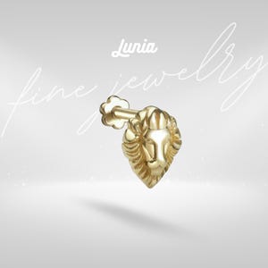 14K Gold Lion Head Flatback Ear Piercing Stud Earring Helix Stud Tragus Silver Tiny Screw