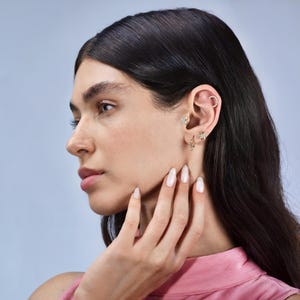 14K Solid Gold Snake Hoop Earring | Serpent Hoop ear piercing, septum jewelry, cartilage hoop, rook piercing,septum ring piercing,helix hoop