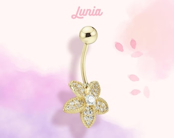 14K massief goud CZ kompasroos ring lichaam buik sierlijke navel knop dagelijks echt goud minimalistische eenvoudige sieraden met schroefdraad piercing barbell