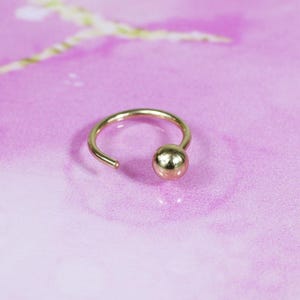14K massief gouden enkelvoudige boloorring | Oorpiercing uit één stuk, septumsieraden, kraakbeenring, toren, septumringpiercing, helixring