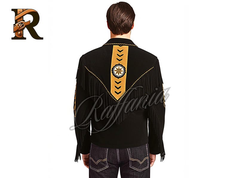 Men’s Western Fringe Cowboy Jacket Vintage Rodeo Coat Handmade Braided Suede Style