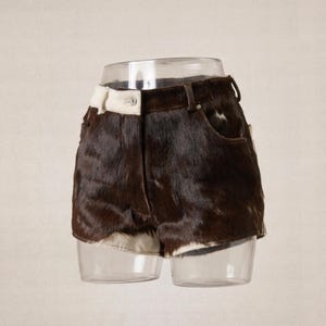 Women's Hair-On Cowhide Leather Shorts | Genuine Leather Western Rodeo Shorts | Handmade Cowboy Festival Shorts