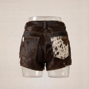 Women's Hair-On Cowhide Leather Shorts | Genuine Leather Western Rodeo Shorts | Handmade Cowboy Festival Shorts