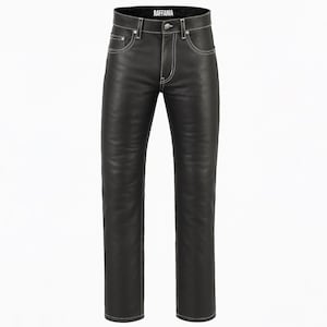 Men's Leather Pants | Black & Chocolate Brown Genuine Leather Trousers | Handmade Biker Motorcycle Pants | Straight Fit Leather Jeans