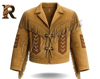 Handmade Western Leather Fringe Jacket: Embroidered Cowgirl Coat