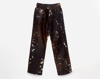Women Cowhide Leather Pants, Hair On Hide Trousers, Western Cowgirl Pants, Genuine Pony Skin Jeans, Handmade Leather Festival Pants