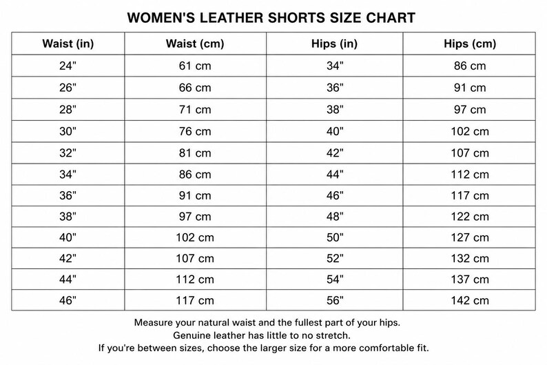 size chart