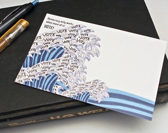 Blue Wave 'Vote' Postcards: Original Political Artwork (Set of 60)