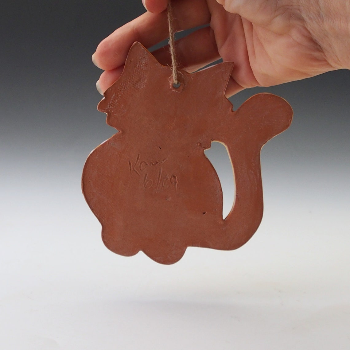 Orange Marmalade Striped Tabby Cat Pottery Ornaments for Wall Etsy