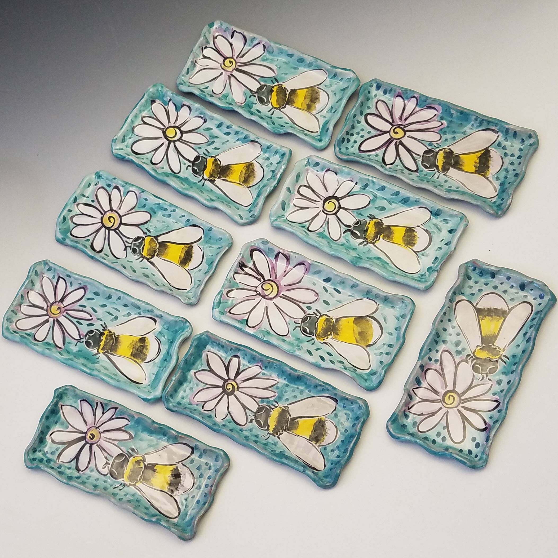 Bumble Bee Pottery Spoon Rest Small Trinket or Coin Change | Etsy