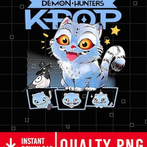 Kpop Demon Hunters Tiger Png, Derpy the Tiger And Bird Demon Hunter Tiger Png, Kpop Movie Fan Gift, Hunters Tiger fan