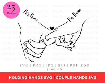 25 SVG main dans la main | Couple mains SVG