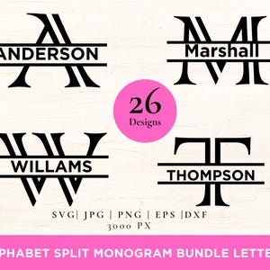 26 bundelletters gesplitste monogram alfabet