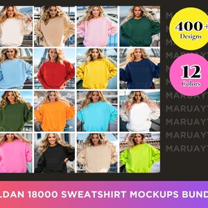 Gildan 18000 Sweatshirt Mockups Bundle