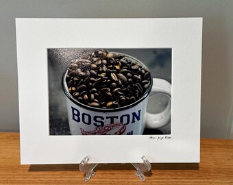 Boston Coffee Bean Art Print: Boston Mug Photography, Culinary Wall Decor