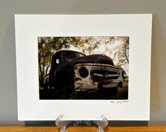 Fotografia di camion d'epoca - Arte murale americana con passepartout, stampa firmata