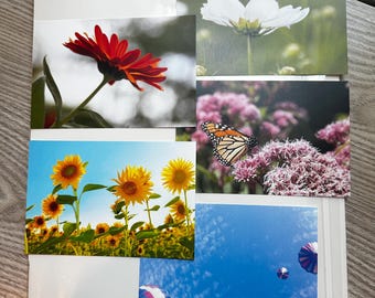 Nature Photography Postcard Set: Floral, Butterfly, Balloons (4x6)