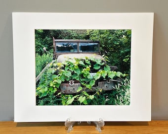 Fotografia di camion d'epoca - Arte murale americana arrugginita, con passepartout 11x14