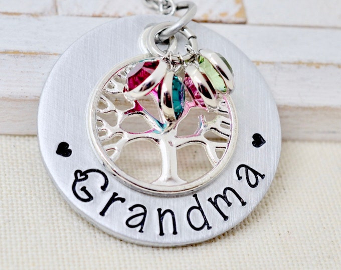 Birthstone Family Tree Necklace For Grandma, Grandmother Necklace, Gift For Grandma, Necklace For Grandma, Grandma Necklace, Gift for Nana