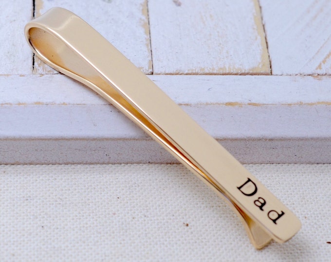 Father's Day Custom Tie Bar - Personalized Tie Clip For Dad - Father's Day Gift for Daddy From the Kids, Custom Tie Clip for Father's Day