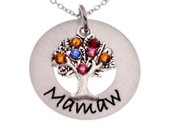 Necklace For Grandma, Grandmother Necklace, Grandma Necklace, Gift For Grandma, Birthstone Tree Necklace For Grandma, Gifts For Grandm