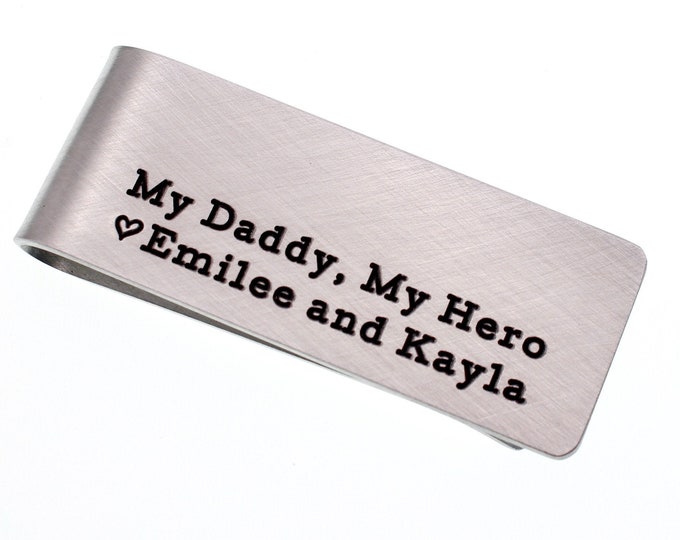 Father's Day Gift for Dad, Personalized Money Clip, Custom Money Clip Wallet for Men, Personalized Gift from Kids, Gift for Grandpa