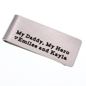 Vaderdagcadeau voor vader, gepersonaliseerde geldclip, aangepaste geldclip portemonnee voor mannen, gepersonaliseerd geschenk van kinderen, cadeau voor opa
