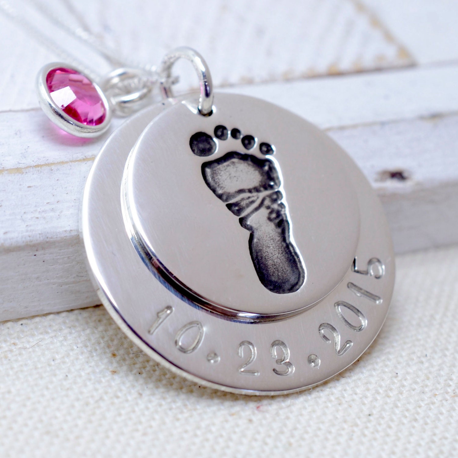 Your Baby's Actual Footprint Necklace, Baby Footprints