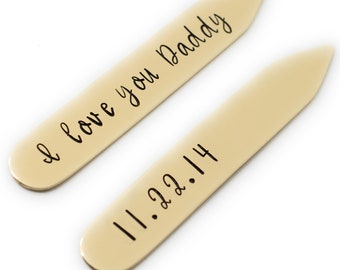 Personalized Father's Day Collar Stays, Gift for Daddy from Daughter, Father's Day gift from Kids, Gift for Grandpa, Custom Gift for Dad