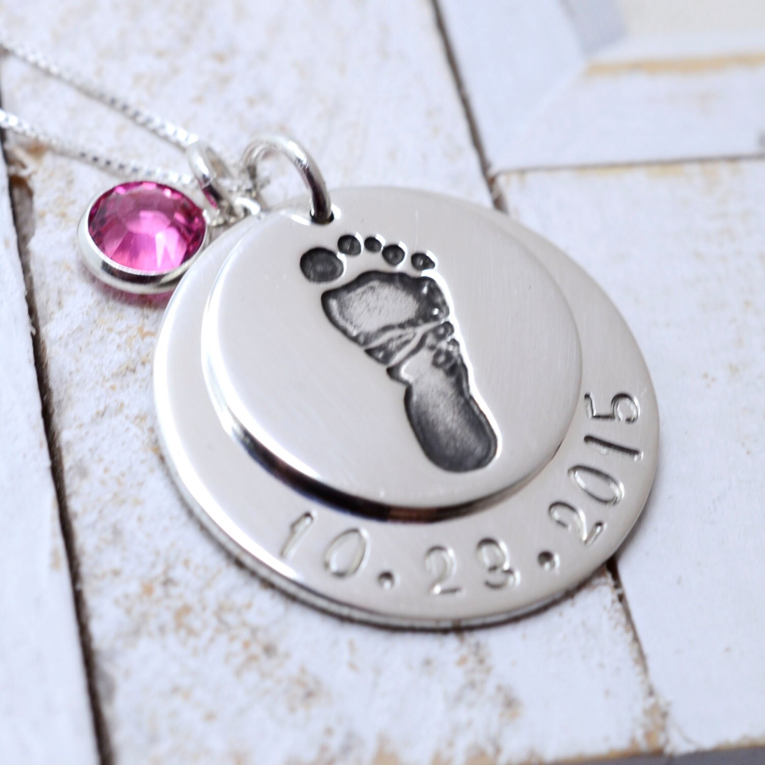 Your Baby's Actual Footprint Necklace, Baby Footprints