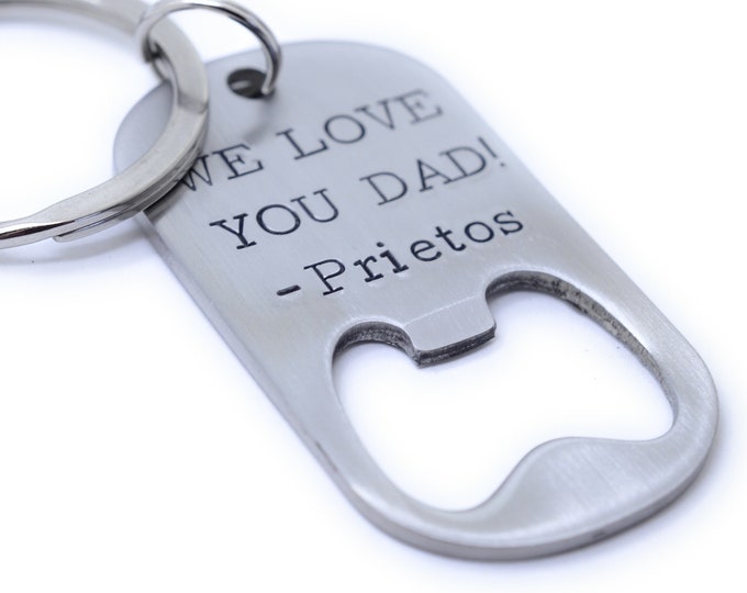 Personalized Bottle Opener - Father's Day Gift from Kids - Best Dad Ever Keychain for Dad - Father's Day Gift for Grandpa, Custom Keychain