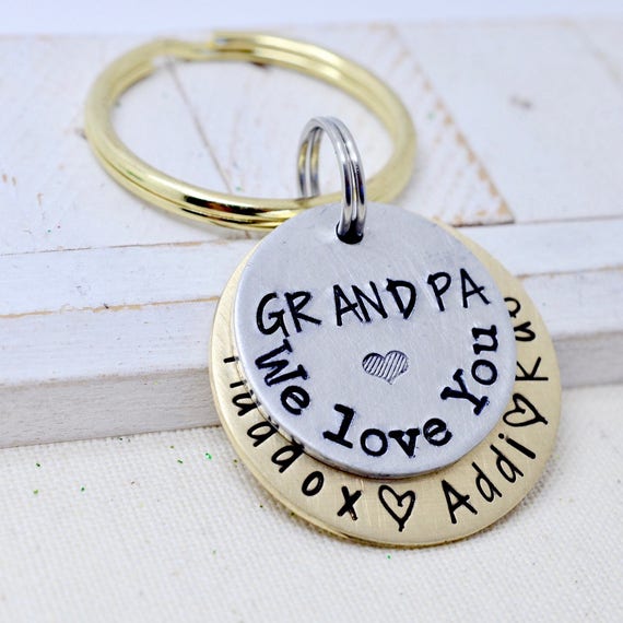 Father's Day Gift / Personalized Grandpa Daddy Papa Keychain Gift
