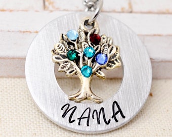 Nana Necklace, Family Tree With Birthstones Grandmother Necklace, Necklace For Nana, Gift For Nana, Gift From Grandkids, Gift for Grandma