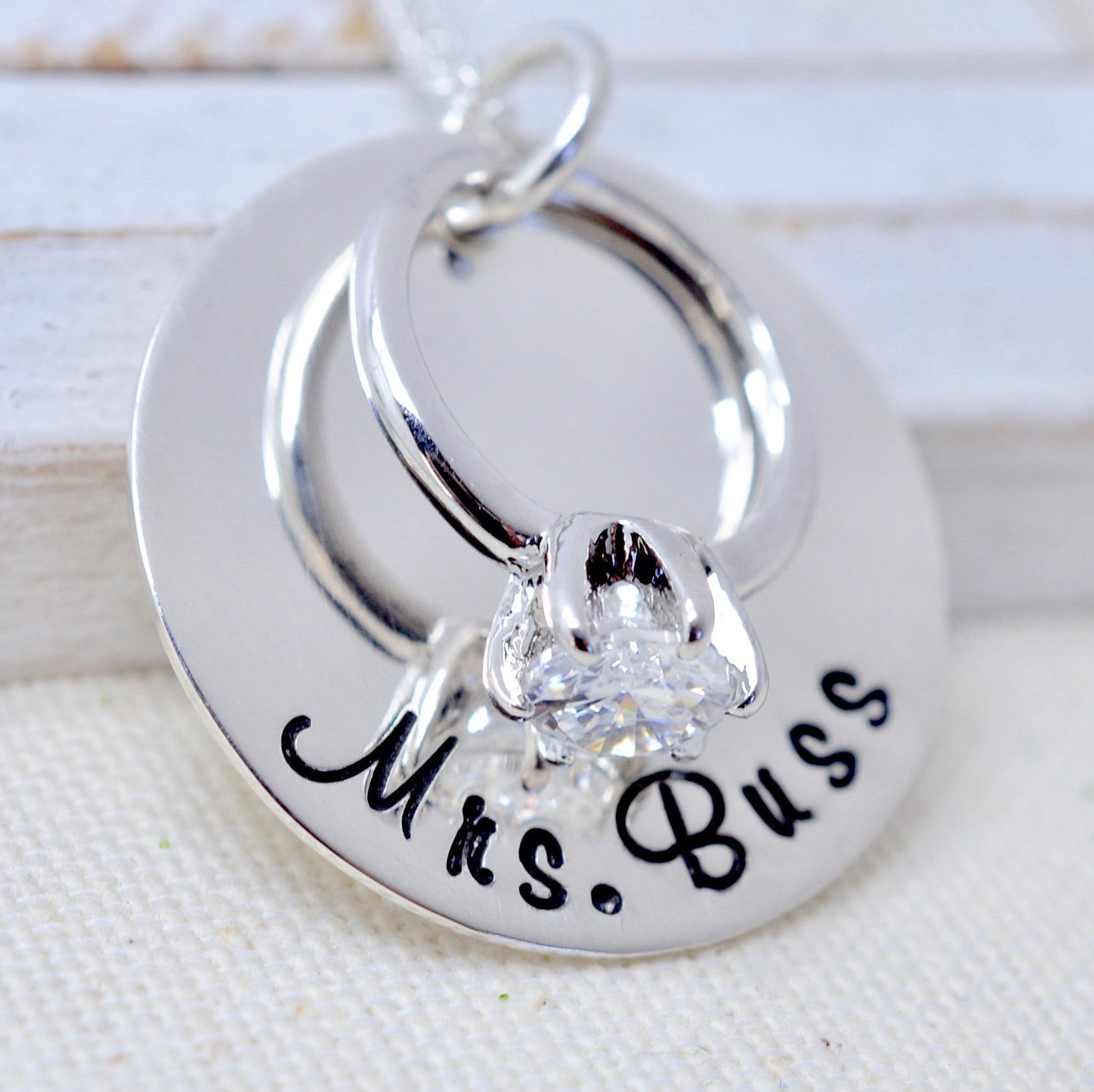 Personalized Wedding Ring Necklace Gift For New Bride