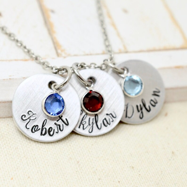 Collier personnalisé de pierre de naissance pour maman | Etsy
