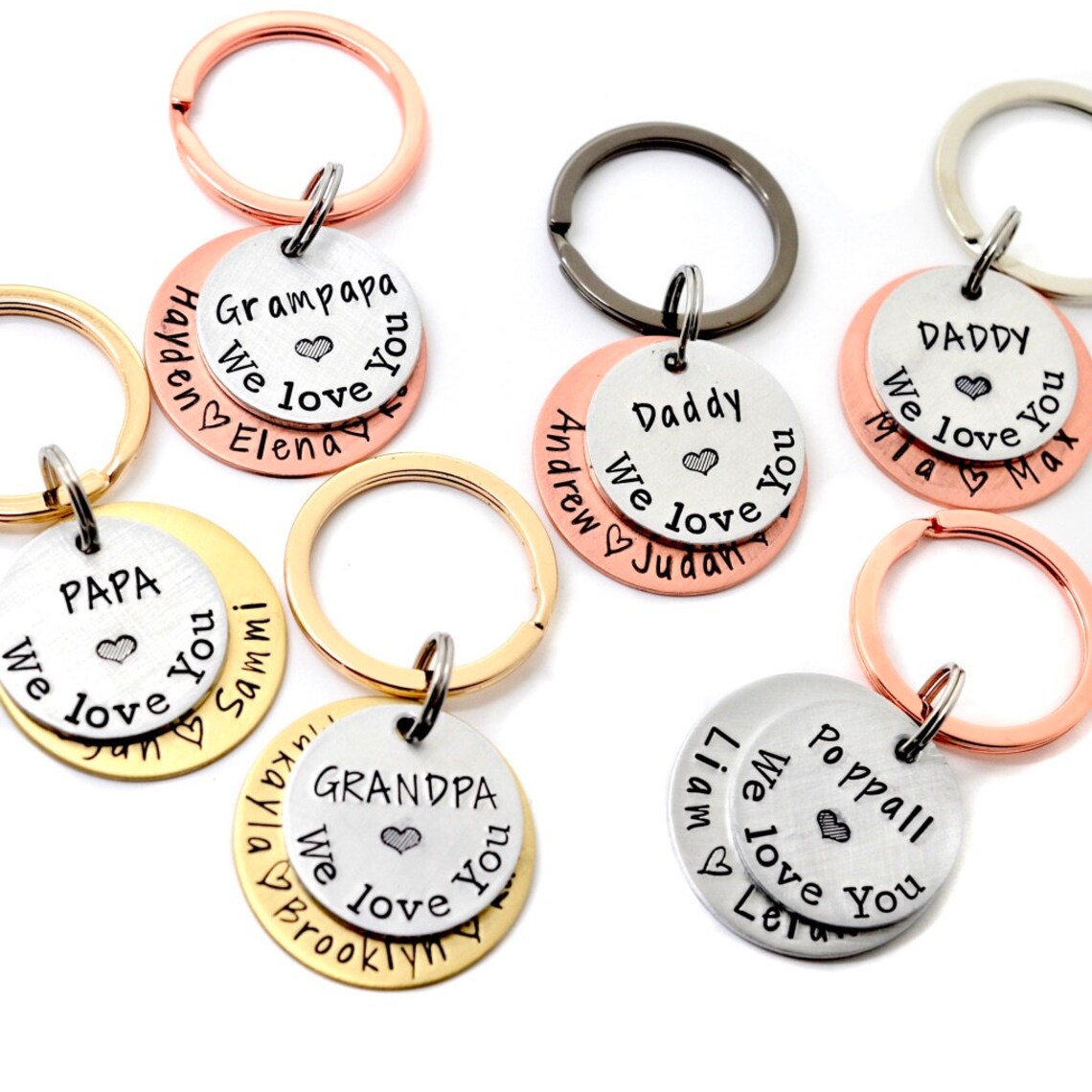 Personalized Dad Keychain First Father's Day Keychain Etsy