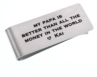 Personalisierte Geldklammer für Papa, Personalisierte Geldklammer, Geldklammer mit Gravur, Geldbörse für Männer, Weihnachtsgeschenk für Papa, Monogramm Geldklammer für Papa