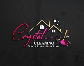 Cleaning Business Logo | Professional House Cleaning Custom Logo Design | Janitorial Maid Service Branding