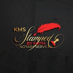 Custom Notary Logo | Elegant Signature Logo Design | Watercolor Notary Logo | Modern & Creative Logo for Notary Services