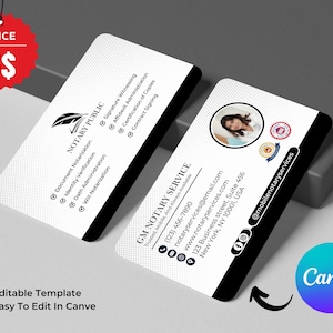Notary Business Card Canva Template: DIY Marketing Branding (Digital Download)