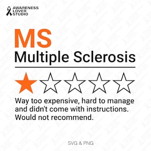 Puede incluir: Una rese&ntilde;a de una estrella para la EM, o Esclerosis M&uacute;ltiple, con el texto "Demasiado caro, dif&iacute;cil de manejar y no ven&iacute;a con instrucciones. No lo recomendar&iacute;a."