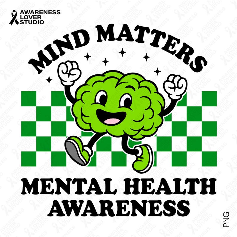 Mind Matters Svg Png : Mental Health Awareness Cartoon Brain Design ...