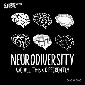 Neurovielfalt-Svg Png, wir alle anders denken, Autismus Awareness, Autismus Mutter Geschenk, digitaler Download Sublimation Png & Cricut