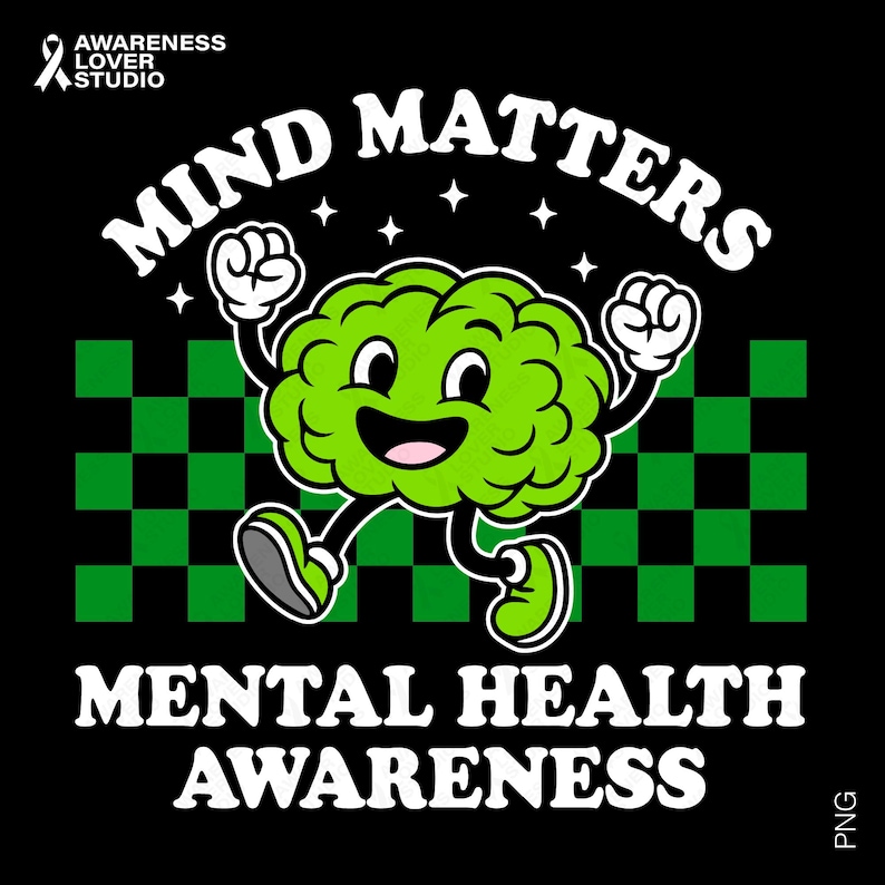 Mind Matters Svg Png : Mental Health Awareness Cartoon Brain Design ...