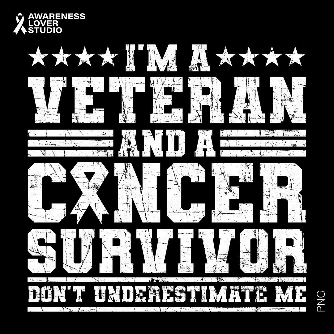 Veteran Cancer Survivor SVG PNG: Distressed Awareness Fighter Support ...