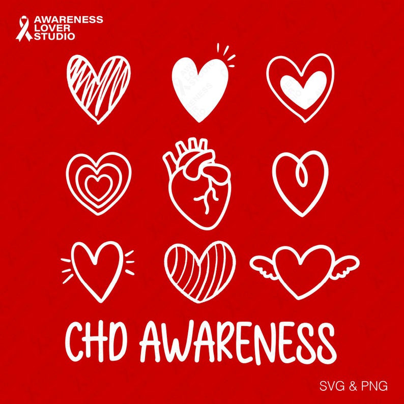 CHD Awareness SVG PNG : Congenital Heart Disease Support Design ...