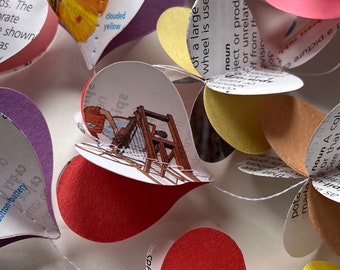 Ghirlanda di cuori di carta - Dizionario illustrato per bambini e carte colorate