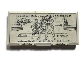 Important Dates in American History - An Educator Pencil Case - Plastic Pencil Box - Ready to Ship