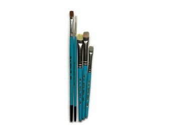 Paintbrushes - Art Supplies Instant Collection - 5 Light Blue Royal Brushes